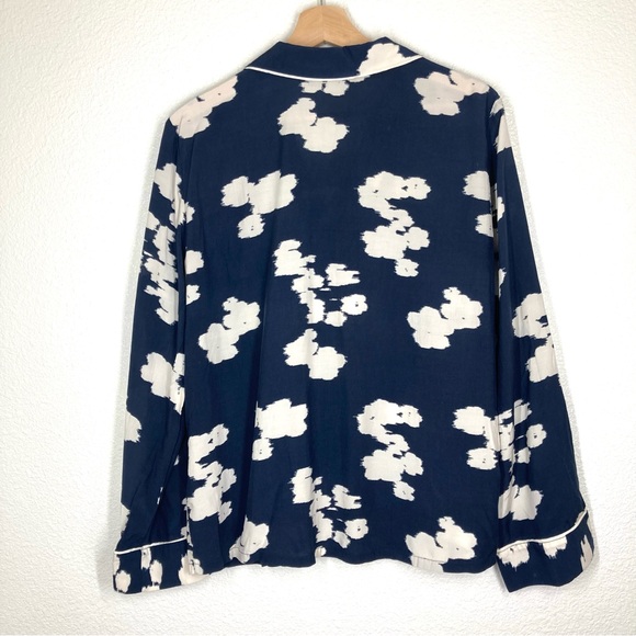 & Other Stories Womens Long sleeve top 6 Navy White Button Down - Picture 12 of 15